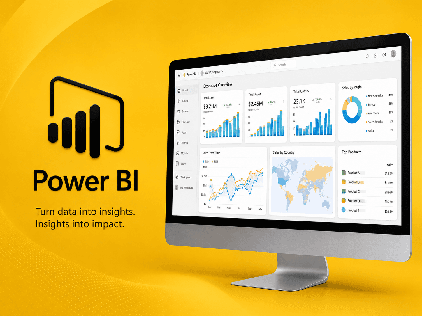 Power BI services - analytics and business intelligence dashboard by Iseyon Analytics showing data insights and reporting capabilities